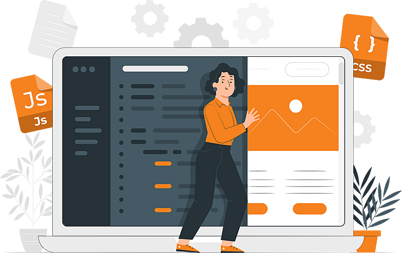 Hosting dedykowany dla Twojego sklepu Kobieta prezentująca witrynę internetową z dedykowanym hostingiem